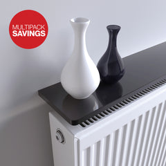 Pack of 2 Radiator Shelf - Easyfit - Gloss Black