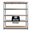 PALLETIZED 1800x1600x600mm 250kg UDL 5x Tier Freestanding RB Boss Unit with Galvanised Steel Frame & MDF Shelves