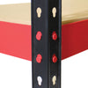 1980x1525x610mm 400kg UDL 4x Tier Freestanding RB Boss Unit with Red & Black Powdercoated Steel Frame & MDF Shelves