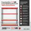 1980x1525x610mm 400kg UDL 4x Tier Freestanding RB Boss Unit with Red & Black Powdercoated Steel Frame & MDF Shelves
