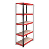 1800x900x450mm 200kg UDL 5x Tier Freestanding FastLok RB Boss Unit with Red & Black Powdercoated Steel Frame & MDF Shelves