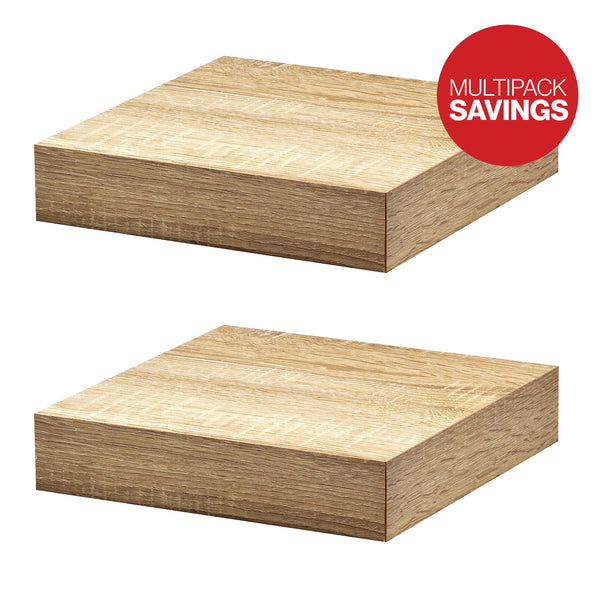 Pack of 2 Oak Floating Shelves