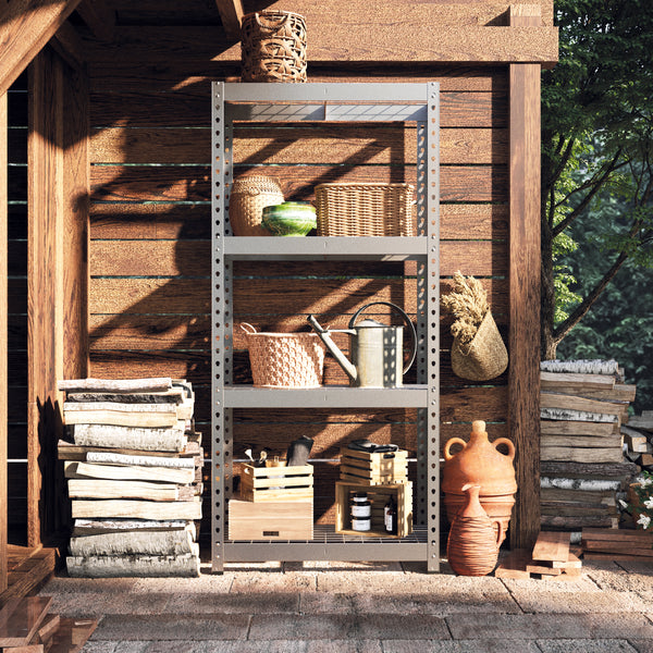 1600x750x350mm 175kg UDL 4x Tier Freestanding FastLok All Weather RB Boss Unit with Galvanised Steel Frame & Shelves
