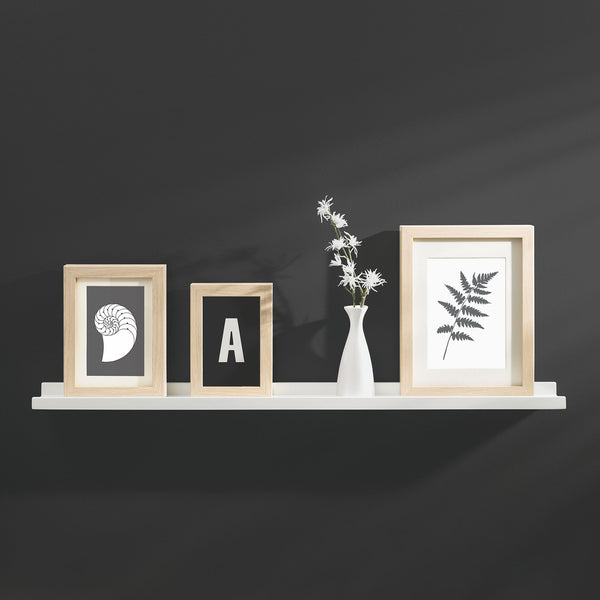 Pack of 2 White Picture Frame Ledge Shelves