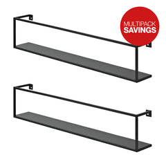 Pack of 2 Steel Tube Wall Shelf Units (600x80x120mm)