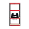 Pack of 2 1600x750x350mm 175kg UDL 4x Tier Freestanding RB Boss Unit with Red & Black Powdercoated Steel Frame & MDF Shelves