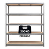 1800x1600x600mm 250kg UDL 5x Tier Freestanding RB Boss Unit with Galvanised Steel Frame & MDF Shelves