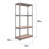 1800x900x400mm 300kg UDL 4x Tier Freestanding RB Boss Unit with Galvanised Steel Frame & MDF Shelves