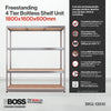 1800x1600x600mm 300kg UDL 4x Tier Freestanding RB Boss Unit with Galvanised Steel Frame & MDF Shelves