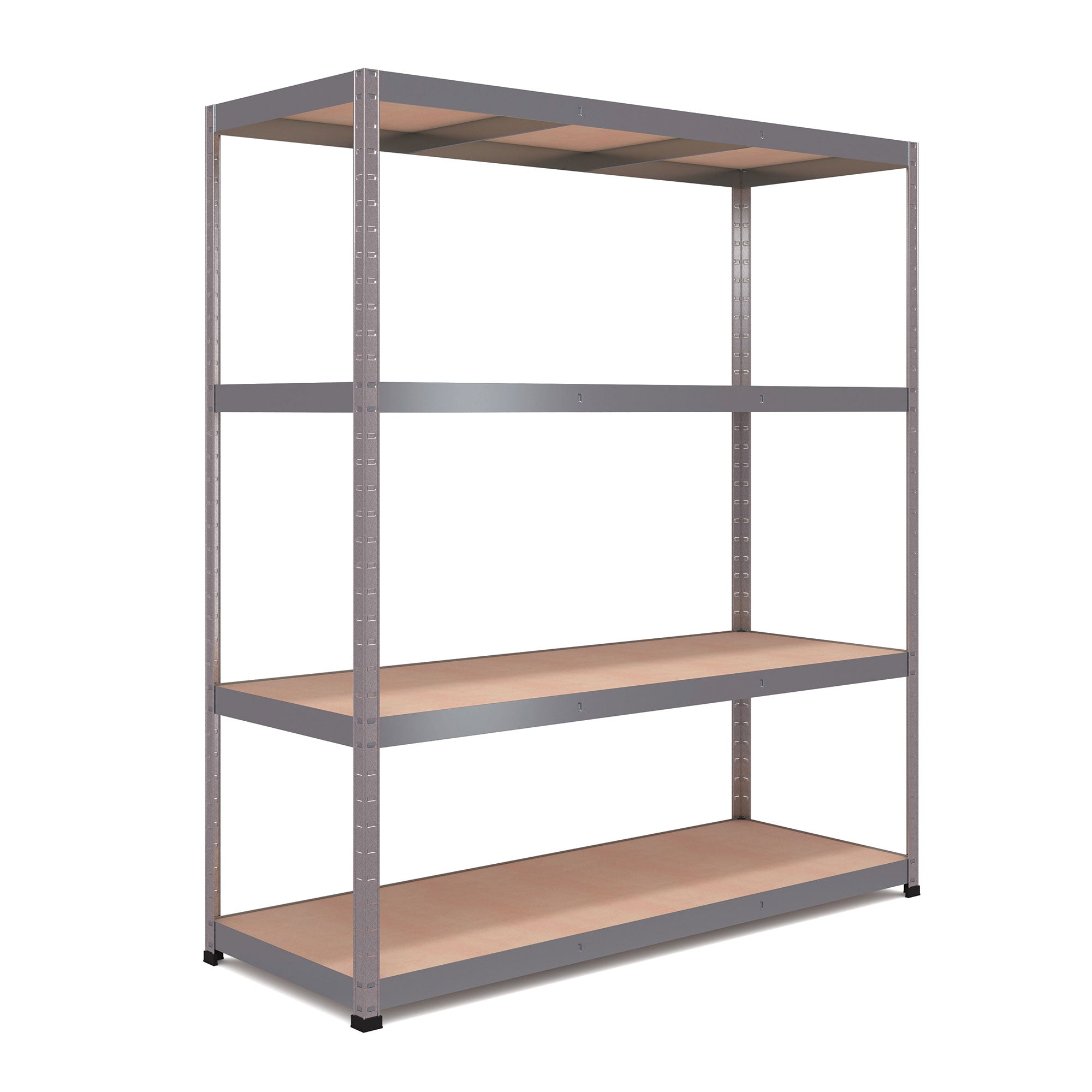 1800x1600x600mm 300kg UDL 4x Tier Freestanding RB Boss Unit with Galvanised Steel Frame & MDF Shelves