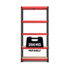 1800x900x400mm 250kg UDL 5x Tier Freestanding FastLok RB Boss Garage Shelving Unit with Red & Black Powdercoated Steel Frame & MDF Shelves