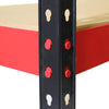 Pack of 2 1600x750x350mm 175kg UDL 4x Tier Freestanding FastLok RB Boss Unit with Red & Black Powdercoated Steel Frame & MDF Shelves