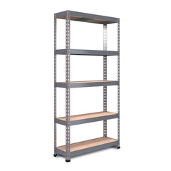 1800x900x400mm 250kg UDL 5x Tier Freestanding FastLok RB Boss Garage Shelving Unit with Galvanised Steel Frame & MDF Shelves