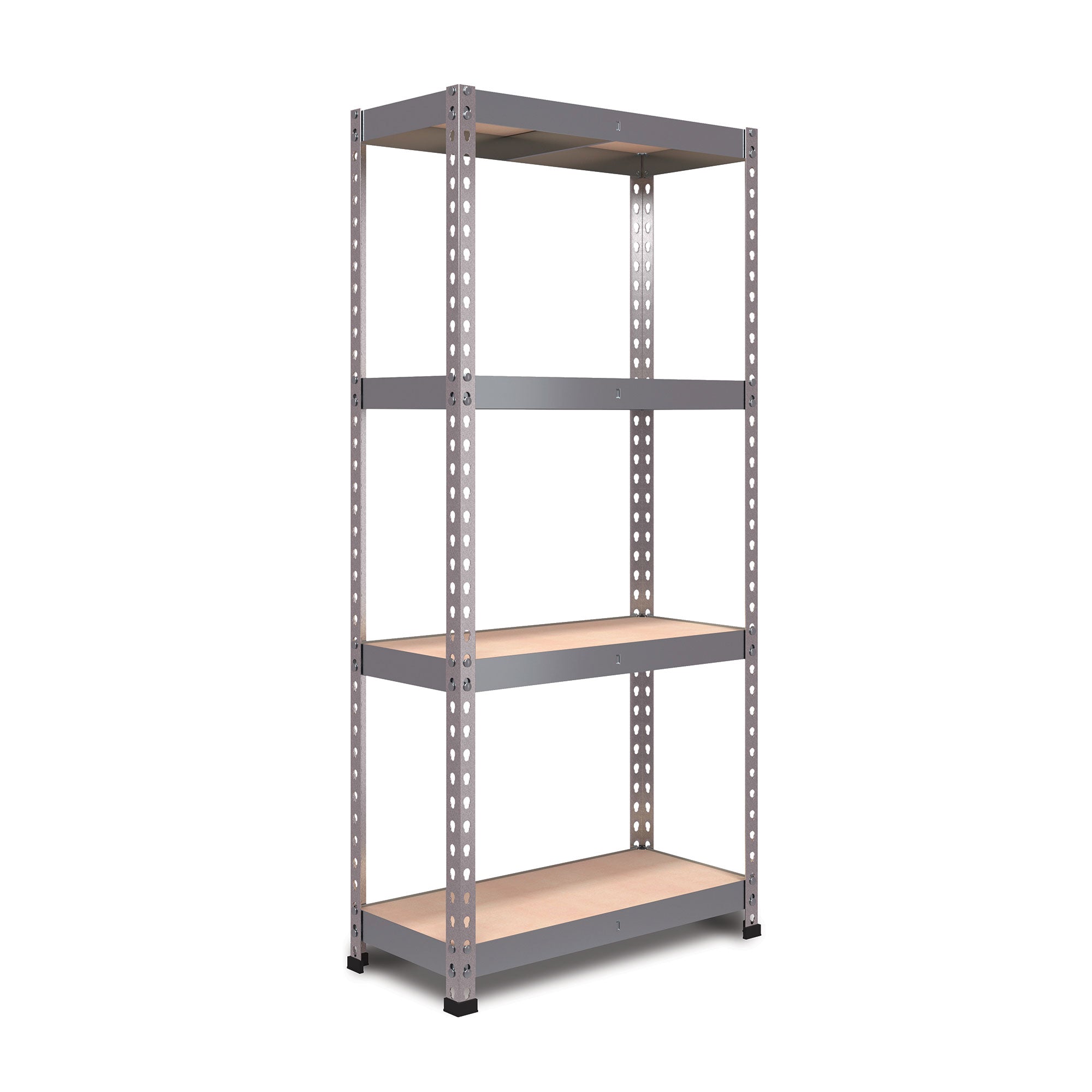 Galvanised Garage Shelving Unit with 4 MDF Shelves