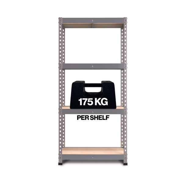 Pack of 2 1600x750x350mm 175kg UDL 4x Tier Freestanding FastLok RB Boss Unit with Galvanised Steel Frame & MDF Shelves