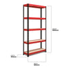 1800x900x300mm 250kg UDL 5x Tier Freestanding FastLok RB Boss Unit with Red & Black Powdercoated Steel Frame & MDF Shelves