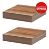 Pack of 2 Walnut Floating Shelves