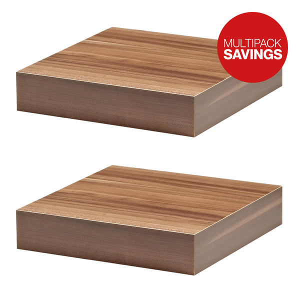 Pack of 2 Walnut Floating Shelves