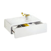 Gloss White Floating Shelf with Drawer Storage