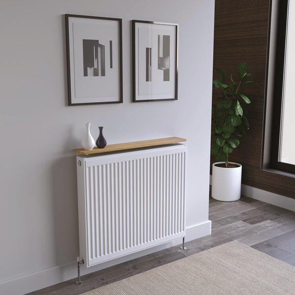 Pack of 2 Oak Radiator Shelves - 600x150x18mm