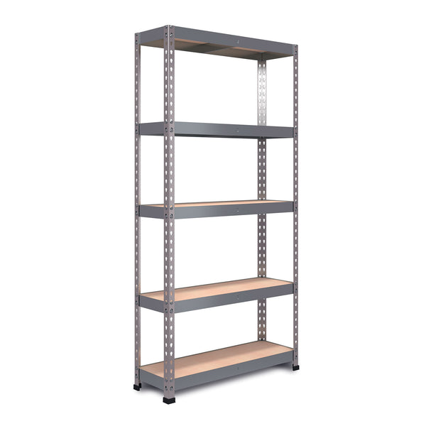 Pack of 2 1800x900x450mm 200kg UDL 5x Tier Freestanding FastLok RB Boss Unit with Galvanised Steel Frame & MDF Shelves