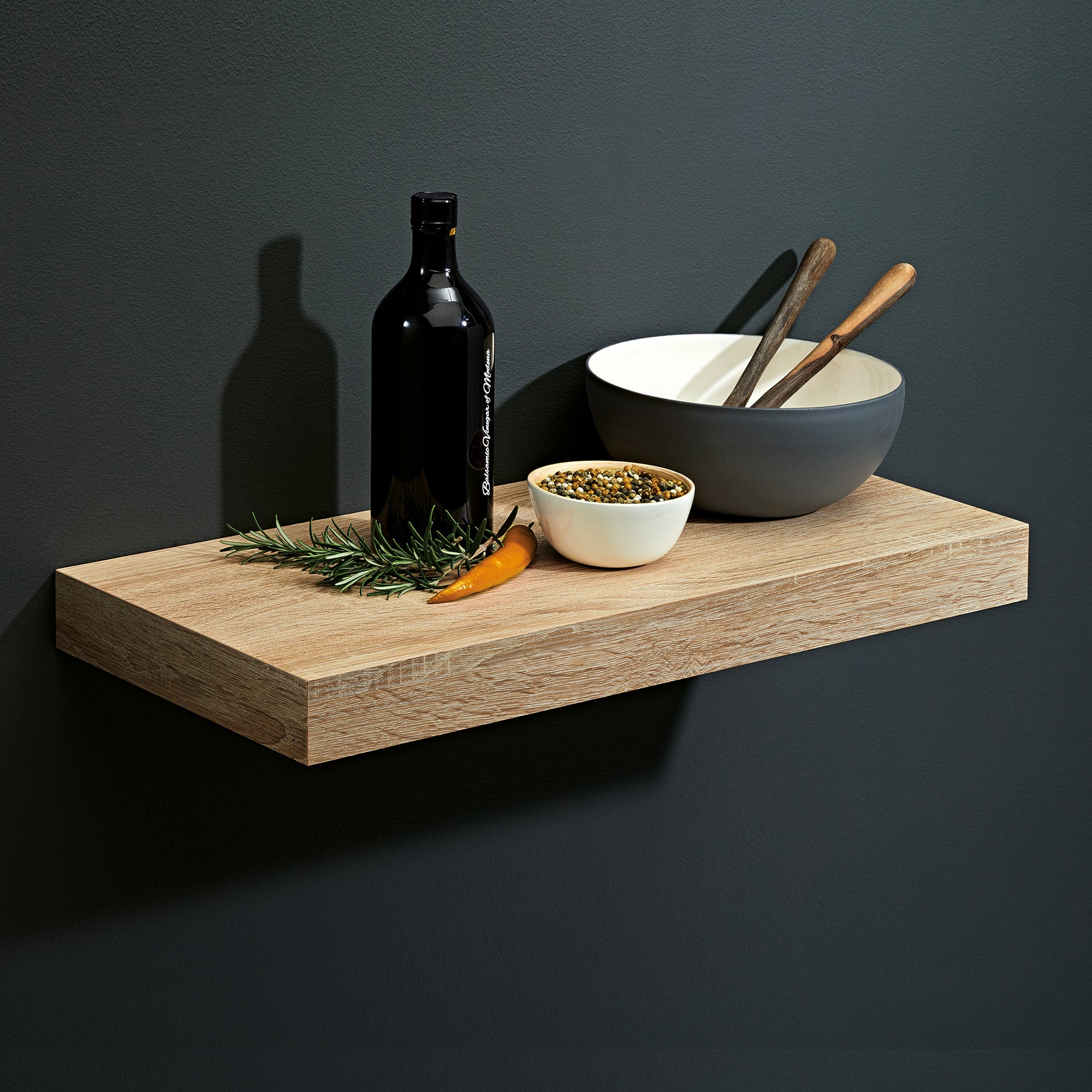 Pack of 2 Oak Floating Shelves  Floating Shelf with Brackets