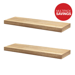 Pack of 2 Oak Floating Shelves