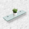 Tempered Glass Shelf and Silver Jam Brackets - Straight - 600x150x8mm