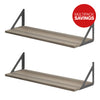 Pack of 2 Hanging Shelf and Brackets Kits (800x250x19mm)
