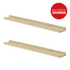 Pack of 2 Brushed Oak Picture Frame Ledge Shelves