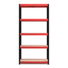 1800x900x300mm 250kg UDL 5x Tier Freestanding RB Boss Unit with Red & Black Powdercoated Steel Frame & MDF Shelves