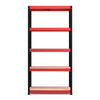 1800x900x400mm 250kg UDL 5x Tier Freestanding RB Boss Unit with Red & Black Powdercoated Steel Frame & MDF Shelves