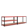 1800x1600x600mm 250kg UDL 5x Tier Freestanding RB Boss Unit with Red & Black Powdercoated Steel Frame & MDF Shelves