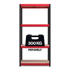 1800x900x400mm 300kg UDL 4x Tier Freestanding RB Boss Unit with Red & Black Powdercoated Steel Frame & MDF Shelves