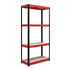 1800x900x400mm 300kg UDL 4x Tier Freestanding RB Boss Unit with Red & Black Powdercoated Steel Frame & MDF Shelves