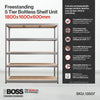 1800x1600x600mm 250kg UDL 5x Tier Freestanding RB Boss Unit with Galvanised Steel Frame & MDF Shelves