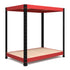 900x900x600mm 800kg UDL 2x Tier Freestanding RB Boss Workstation Unit with Red & Black Powdercoated Steel Frame & Chipboard Shelves