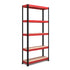 1800x900x400mm 250kg UDL 5x Tier Freestanding FastLok RB Boss Garage Shelving Unit with Red & Black Powdercoated Steel Frame & MDF Shelves