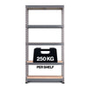 1800x900x300mm 250kg UDL 5x Tier Freestanding FastLok RB Boss Garage Shelving Unit with Galvanised Steel Frame & MDF Shelves