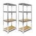 Pack of 2 1600x750x350mm 175kg UDL 4x Tier Freestanding FastLok RB Boss Unit with Galvanised Steel Frame & MDF Shelves