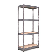 Pack of 2 1600x750x350mm 175kg UDL 4x Tier Freestanding FastLok RB Boss Unit with Galvanised Steel Frame & MDF Shelves