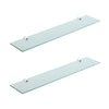 Pack of 2 Straight Tempered Glass Shelf & Brackets - 600x120x6mm