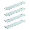 Pack of 4 Straight Tempered Glass Shelf & Brackets - 600x120x6mm