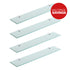 Pack of 4 Straight Tempered Glass Shelf & Brackets - 600x120x6mm
