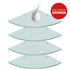 Pack of 4 Tempered Glass Corner Shelves & Brackets - 250x250x6mm