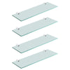 Pack of 4 Straight Tempered Glass Shelves & Brackets - 400x150x6mm